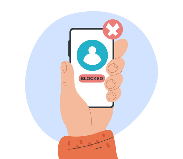 手机冷呼手机屏蔽无视概念。矢量图形设计插图图片下载