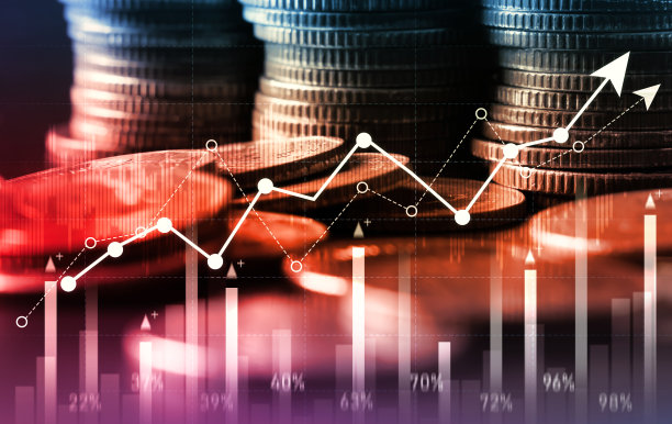 金融与货币技术背景，商业繁荣与资产概念图片下载