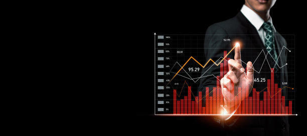 商人与数字金融业务图表的感知技术图片下载
