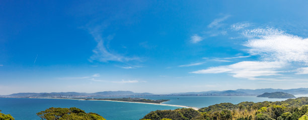 从福冈县鹿之岛眺望博多湾图片下载