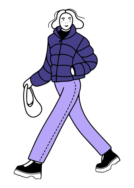 年轻女子走路图片下载