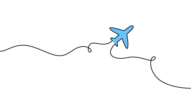 平面有行，文字空白。连续单线绘制插图图片下载