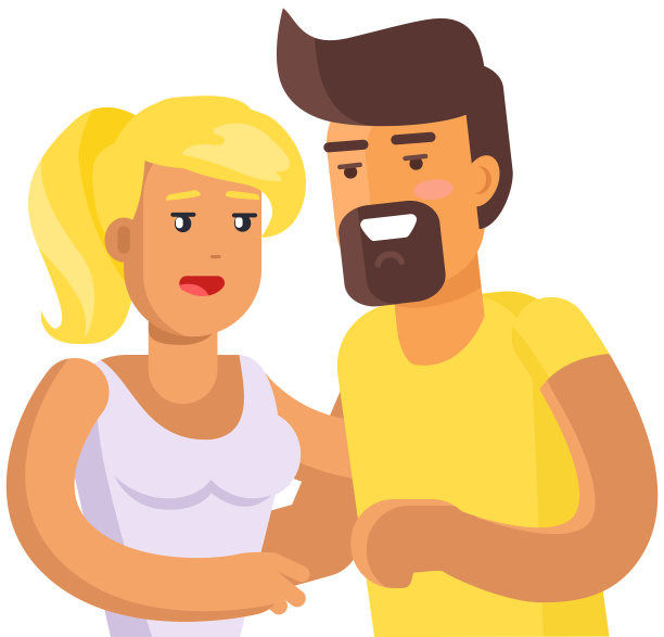 情侣站在一起，微笑地共度时光图片下载