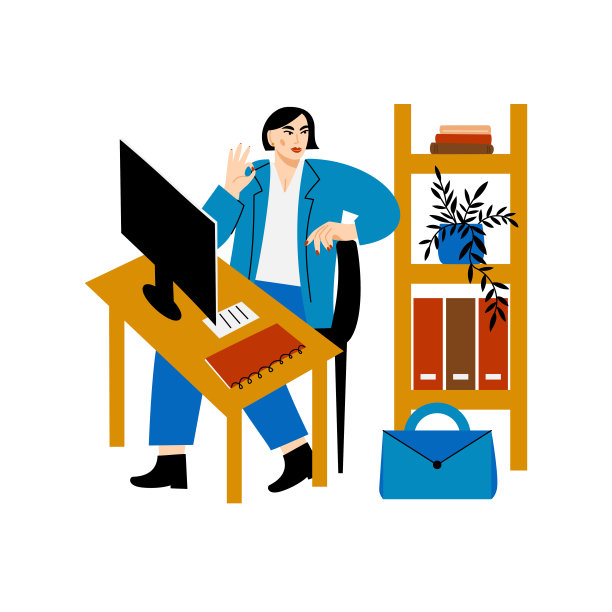 一个在电脑前工作的女人图片下载