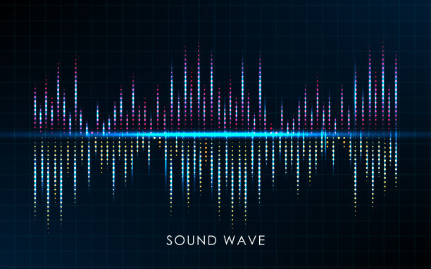 抽象波形背景。3d技术风格。矢量插图与声波图片下载