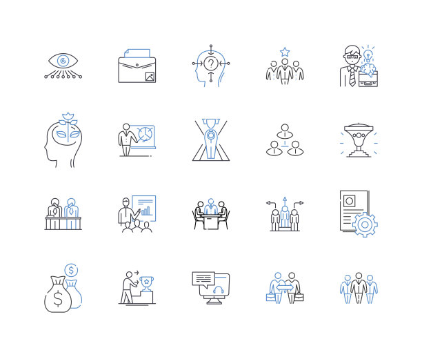 购物者护理线图标收集。支持，服务，满意，协助，帮助，响应，移情矢量和线性插图。沟通、解决、忠诚大纲标志设置图片下载