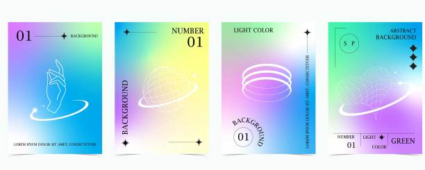 彩虹粉彩背景与y2k风格图片下载
