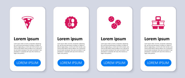 咖啡杯外带，曲奇或饼干，切片披萨。业务信息图表模板。向量图片下载