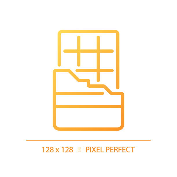 巧克力棒像素完美梯度线性矢量图标图片下载