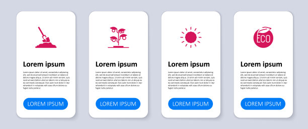 设置生态健康食品，太阳，发芽和铲在地上。业务信息图表模板。向量图片下载