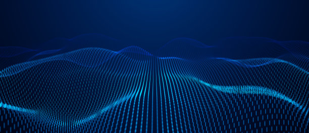 发光线的梯度动态波。霓虹灯线路网络。大数据。数字的背景。三维渲染图片下载