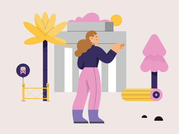 穿过拥挤旅游景点的女人图片下载