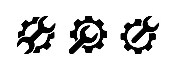修复图标集。轮廓，黑色，修补标志。矢量图标图片下载