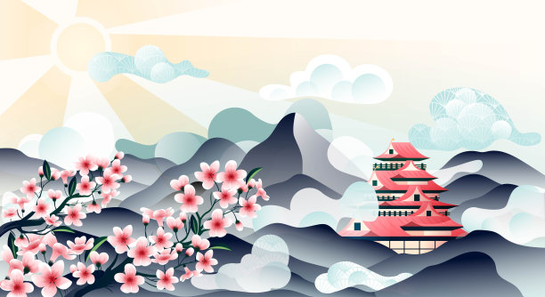 日本背景和山脉图片下载