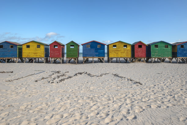 南非的Muizenberg海滩，冲浪者海滩图片下载