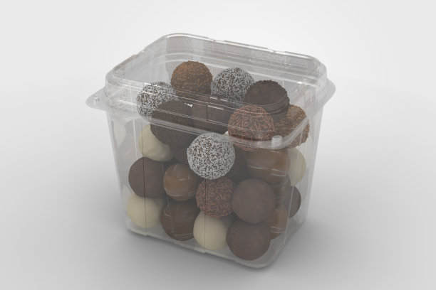 3D渲染一个空的透明的高蛤壳容器隔离在白色背景上。适用于设计项目。图片下载