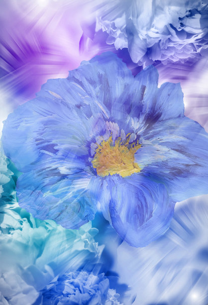 油画花的质感。梦幻抽象静物与花的片段。插图油画花卉为背景。图片下载