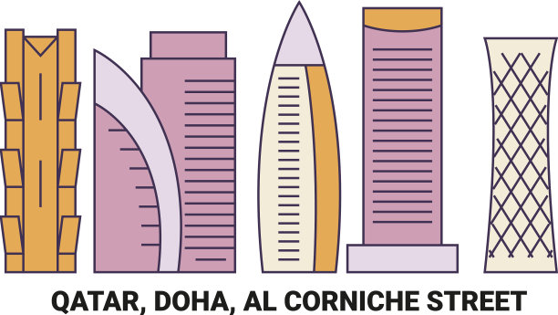 卡塔尔多哈海滨街旅游地标图片下载