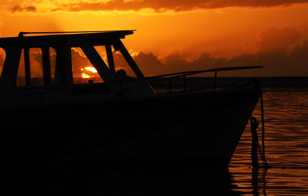 日落在阿尔比恩，毛里求斯，印度洋，非洲图片下载