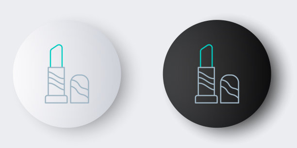 线口红图标隔离在灰色背景8图片下载