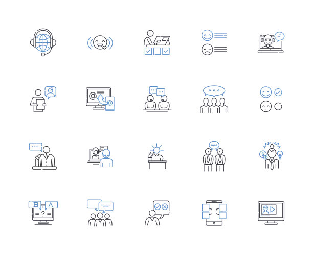发声线图标集合。发音，吟唱，低吟，分贝，回声，假声，咕噜矢量和线性插图。和谐，屈折，叮当轮廓标志设置图片下载