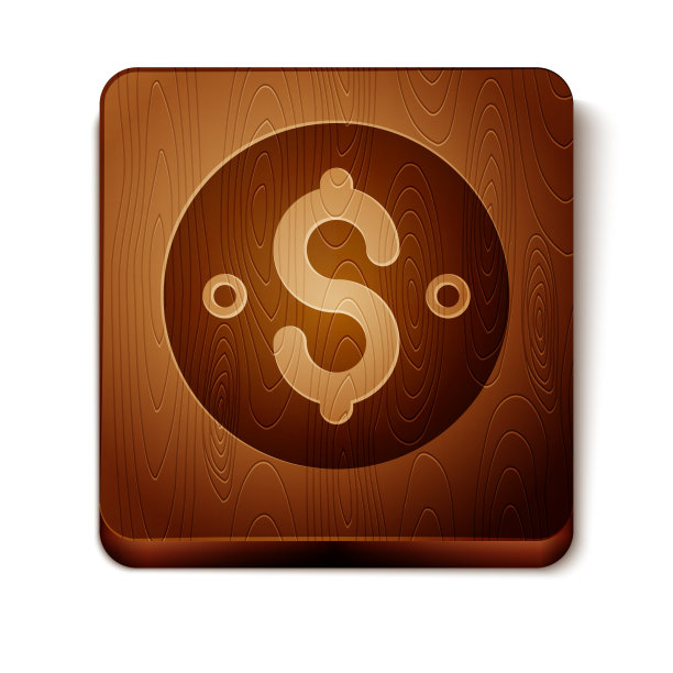 棕色美元符号图标孤立在白色上图片下载