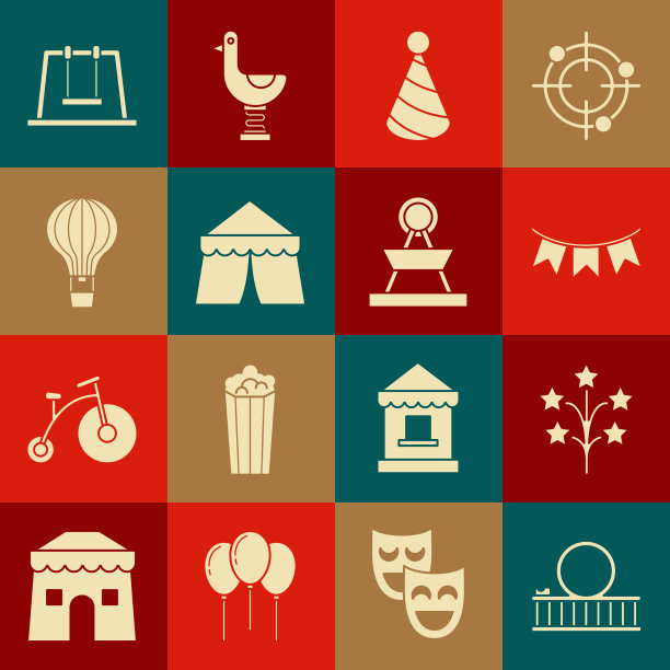 设置过山车烟花嘉年华花环图片下载