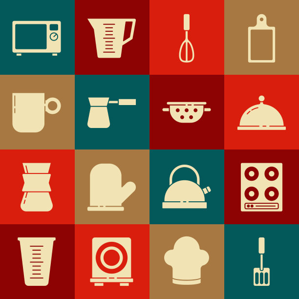 把锅铲放在煤气灶上，上面放上盘子里的食物图片下载