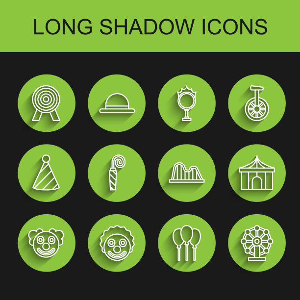 设线小丑头目标气球与丝带图片下载