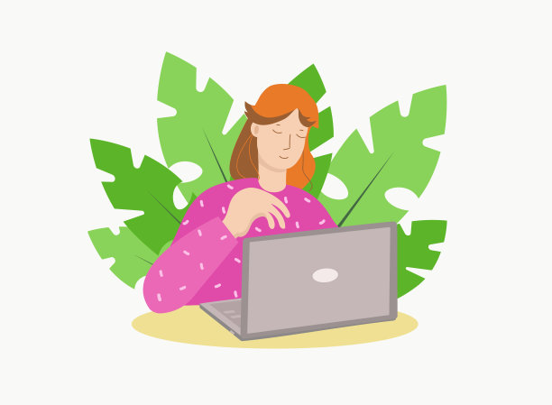 拿着笔记本电脑的年轻女子。图片下载