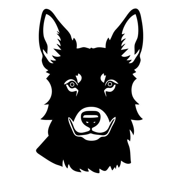 白色背景上孤立的德国牧羊犬头部。图片下载