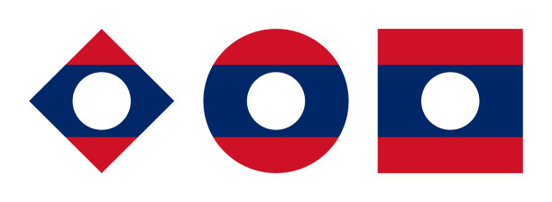 老挝国旗图标集。矢量插图隔离在白色背景上图片下载