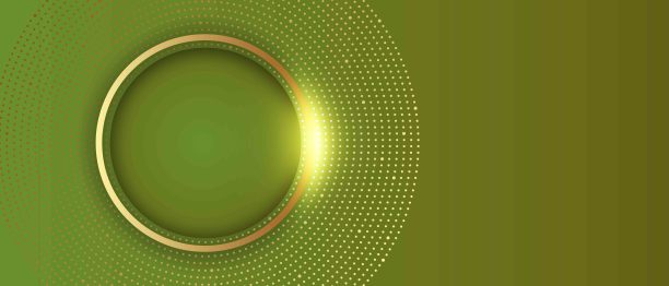 绿色背景上的一套金色缎带图片下载