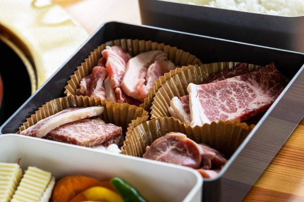 准备烧烤的什锦肉和蔬菜图片下载