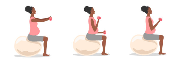 有健身球的孕妇图片下载