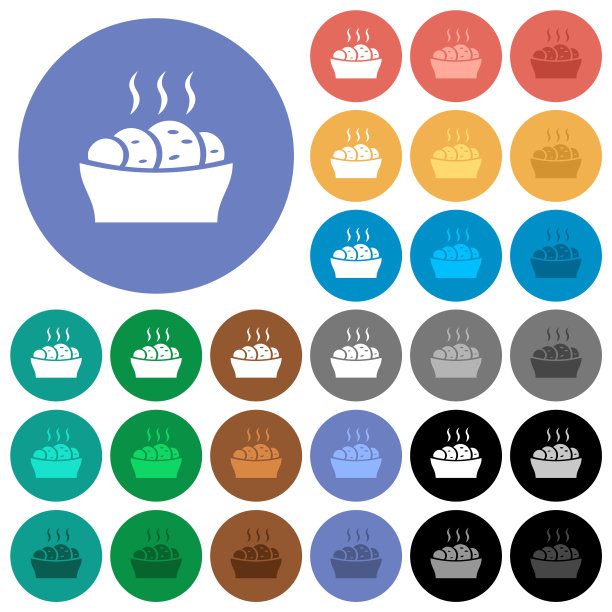 新鲜蛋糕圆形扁平多色图标图片下载