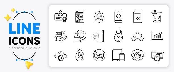 证书，买房和删除文件行图标。用于web应用程序。矢量图片下载