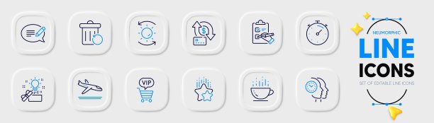 排名明星，创意和消息线图标的web应用程序。象形图图标。向量图片下载