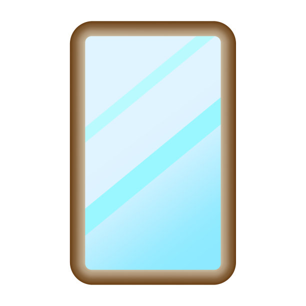 大镜像图标。浴室的元素。时尚的概念。完整的长度。墙装饰。线的艺术。矢量插图。图片下载