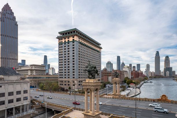 航拍的海河风景区，天津，中国图片下载