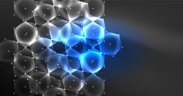 霓虹六边形背景高科技设计图片下载