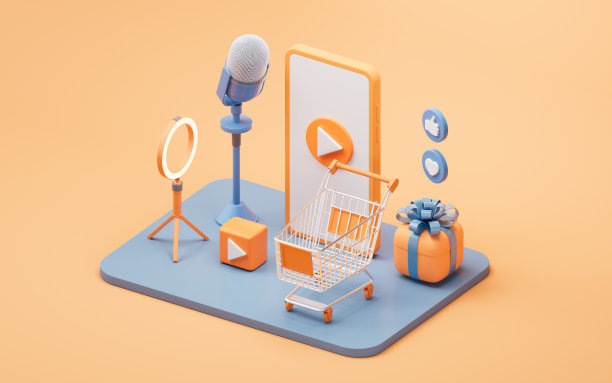 麦克风和直播，3d渲染。图片下载