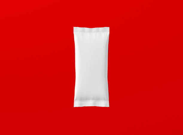 3d渲染空白的白色小吃店孤立在红色背景。适合您的设计项目。图片下载