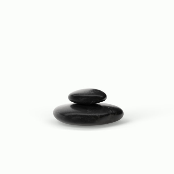 3d渲染黑色温泉石与水滴隔离在白色背景。适合你的设计元素。图片下载