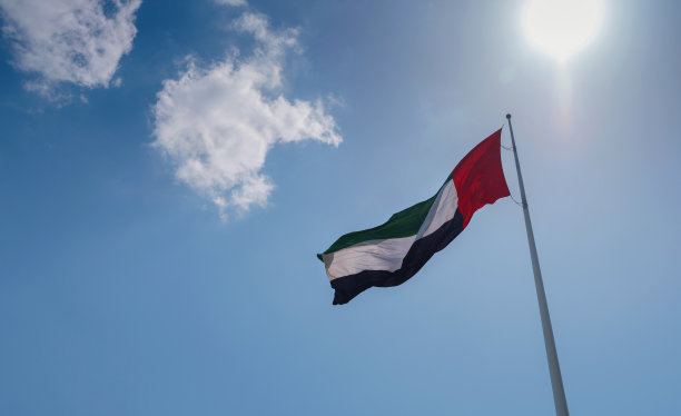 阿拉伯联合酋长国国旗飘扬图片下载