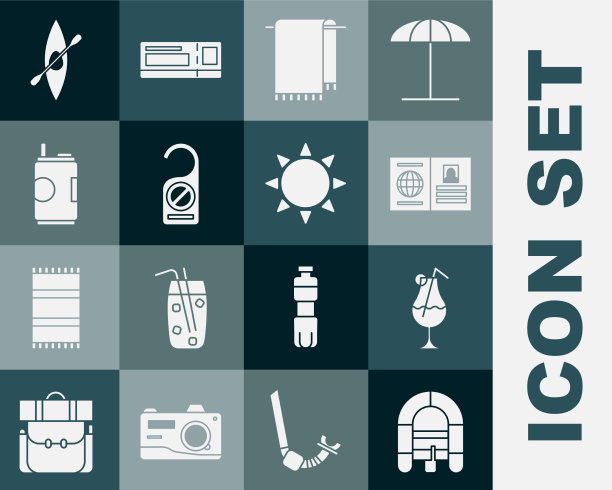 设置漂流船鸡尾酒和酒精饮料图片下载