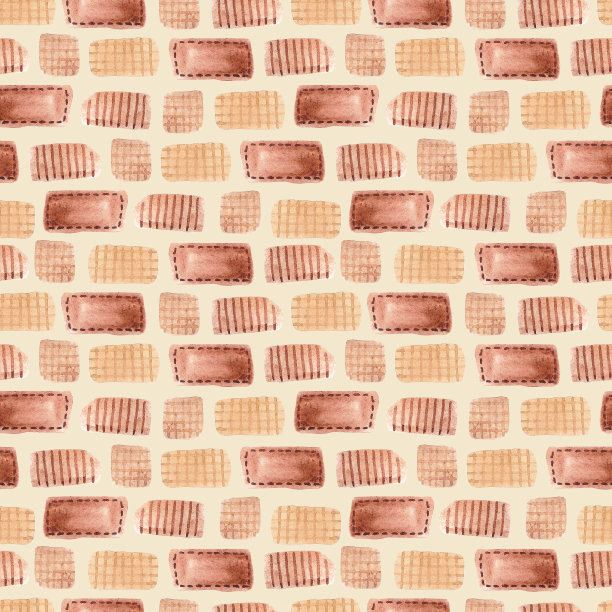 手绘水彩棕色补丁无缝图案。孤立在棕色背景。可用于儿童纺织品、礼品包装、织物、墙纸等。图片下载