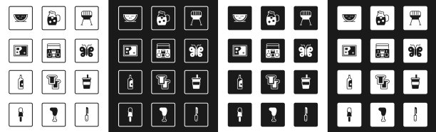 设置烧烤家庭立体声与两个扬声器图片下载