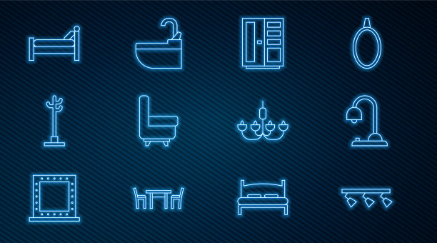 设行led轨道灯和台灯桌图片下载