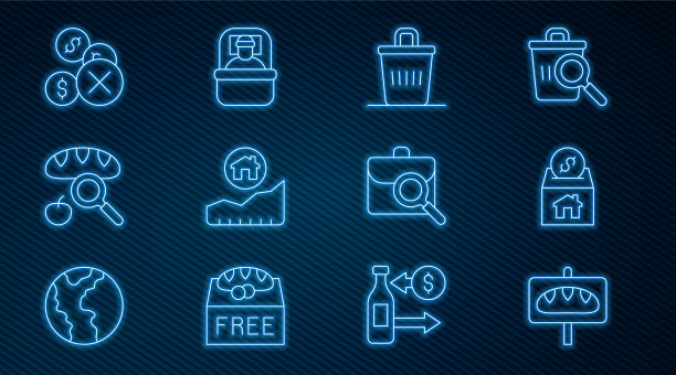 设置捐赠食品和慈善垃圾桶图片下载